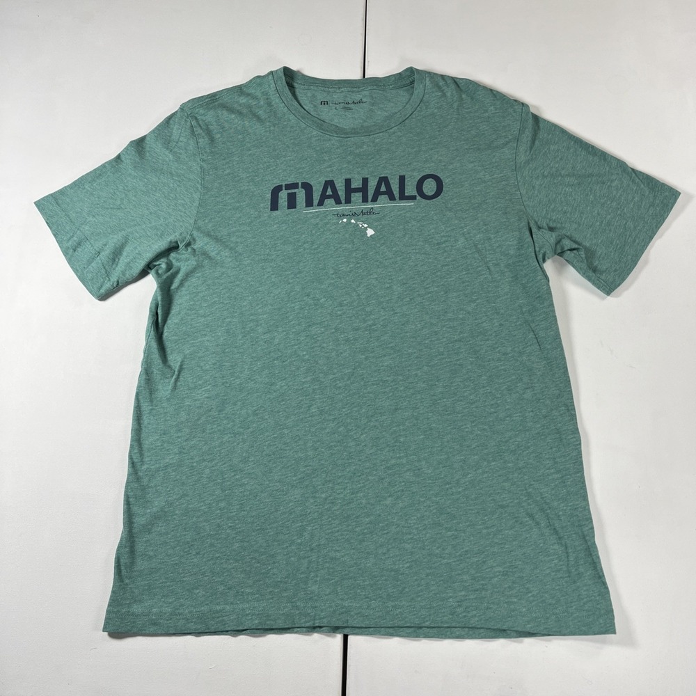 Travis Mathew Mahalo T Shirt Hawaii Tee Pima Green Golf Graphic Mens Large